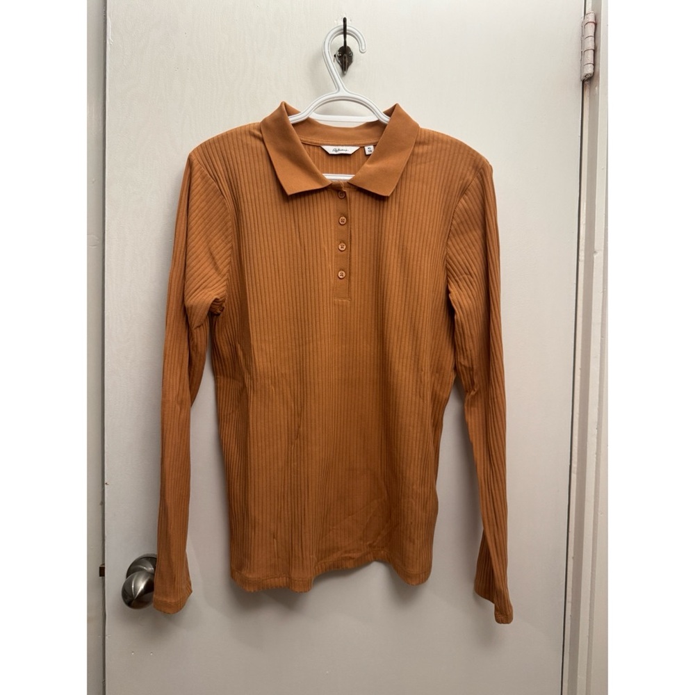 Reitmans Soft Mustard Ribbed Blouse
